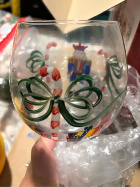 Home Essentials Golden Nutcracker Hand-Painted Holiday Goblets